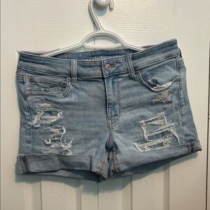 American Eagle Outfitters Light Wash Ripped Jean Shorts